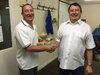 Winner Steve receiving the Trophy from Carl
